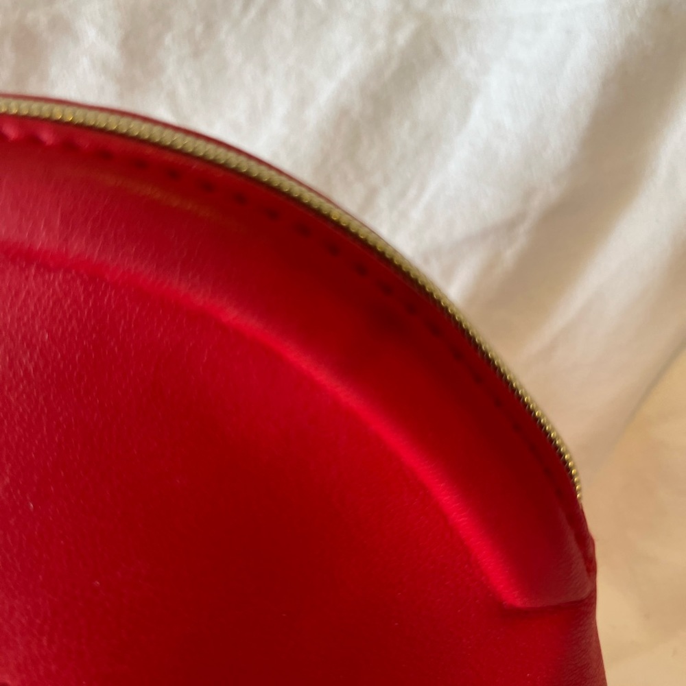 Red CHANEL Faux Leather Makeup Purse - Picture 8 of 9